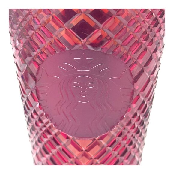 Starbucks 2021 Holiday Red Jeweled Plastic Tumbler Cold Cup 16oz Christmas - Picture 2 of 8